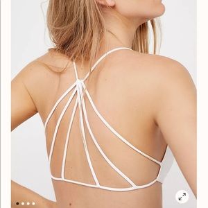 Free People White Strappy Back Bralette